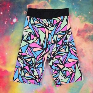 Rolita Couture Geometric Print Bike Shorts‎ Colorful High Waist Activewear